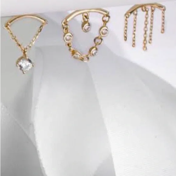 Invictus threadless 14k gold hidden helix chain dangle end - Picture 2 of 3